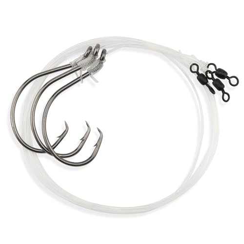 Aqua-Clear Striped Bass Rig - color: No Har (3-Piece), style: 10/0 Ultra Thin Demon Circle Hook