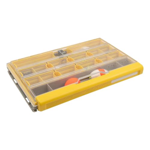 Plano EDGE 3600 Premium Tackle Utility Box, Gray and Yellow with Clear Lid, Rust-Resistant and Waterproof, Customizable Tackle Protection Organization - style: 3600 Standard