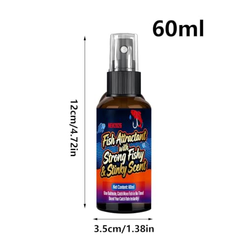 Fish Attractant Spray,60ml Lures Liquid Additive with Fishy Stinky Scent,Fish Attractant Liquid | for Reservoirs Lakes Rivers Sports Outdoors Trout Cod Carp Bass