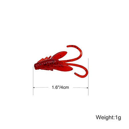 Soft Plastic Crawfish Bait Fishing Lure for Crappie, Bass, Bluegill, White Perch, Sunfish, Speckled Trout All Panfish Softlure Artificial Crayfish Lures Bait Drop Shot Rig Lure Slow Sinking - color: 4cm/1g - 70pcs(S)