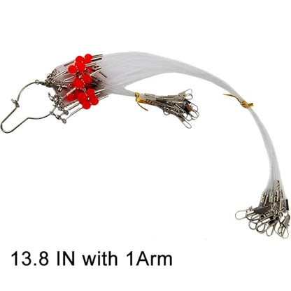 Fishing Leader Rigs Saltwater Tackle Rigs with Swivels Snaps, High Strength Wire Leaders Rigging Surf Fishing Gear Equipment for Lures Bait Hooks Catfish Walleye - color: Clear Nylon Leader, size: 12PCS, style: 1 Arm