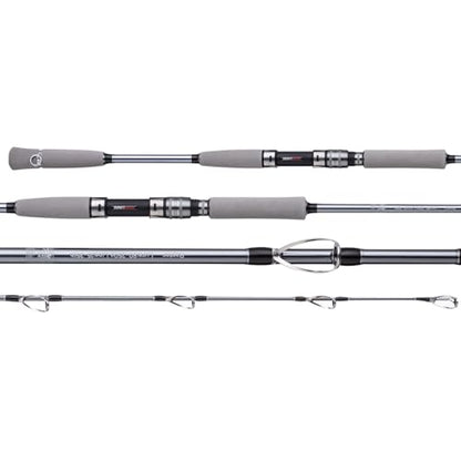 Raptor Saltwater Fishing Rod 6 Foot Spinning Casting 2 Pieces Offshore Boat Pole 27T High Carbon Fiber Baitcaster Lightweight Stainless Steel Guides Bass Trout Catfish Boat Fishing Rod