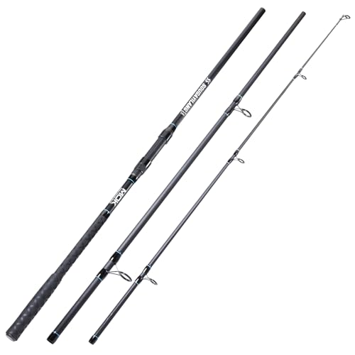 Sougayilang Spinning Fishing Rod, 3-Piece, Carbon Catfish Rod with EVA Comfortable Handle for Catfish and Carp Fishing, Medium/Heavy Power, 9'0"/10'0"/11'0" - size: 10'0"
