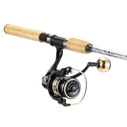 Sougayilang Reel and Fishing Rod Combo, Fiberglass Fishing Pole with Durable P-Cork Rod Handle, Lightweight Graphite Frame - size: 7'6" MH- Fast with 2000 Reel