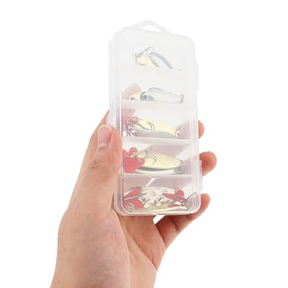 10pcs Metal Spoons Lures Kit with Hook Tackle Box, Hard Fishing Lures, Sequin Baits for Trout, Panfish, Bass