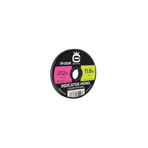 Cortland Indicator Mono Leader Material Fly Fishing - color: Tri-Color (Chartreuse/Black/Pink), size: 0.006" / 5.5 lb