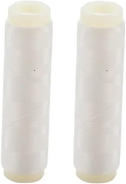 2 PCS White Fishing Thread Clear String, 0.1/0.2 mm,656 FT Invisible Bait Elastic & Strong Line for Salmon, Catfish, Bass,String Bait Keeper Thread,Monofilament Line Fishing