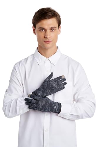 Coolibar Full Finger UV Sun Gloves - UPF 50+ Sun Protection - Gannett - color: Charcoal Coolibar Camo, size: X-Small