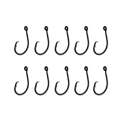 10PCS High-Carbon Steel Circle Hooks Barbed Fishing Hooks with Holes, Freshwater and Saltwater Fishing Hooks for Tuna, Catfish, Bass - size: 2/0