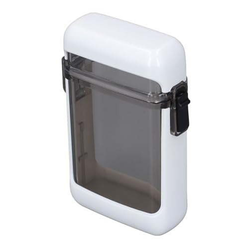 AYNEFY ID Card Holder, Airtight Lid with Rubber Seal, Lightweight and Portable with Lanyard, for Swimming Rafting Canoeing Surfing Beach (White) - color: White