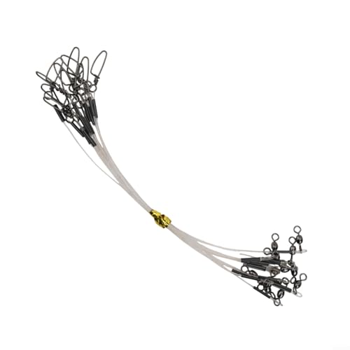 12pcs Fluorocarbon Fishing Leader Set for Saltwater Freshwater, 20LB-80LB, 6-24 Inches, Invisible Underwater, Abrasion-Resistant, Soft Strong Wire with Twists Snap - size: 6in-20lb