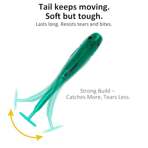 Paddle Tail Swimbait Fishing Lures for Bass Fishing | 5/6/15 Pcs Soft Plastic Lures With Paddle Tail, Pre-Rigged Jig Hook Options for Walleye, Pike & Trout Fishing - color: 5Pcs Pre-Rigged Paddle Tails