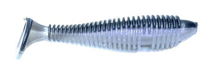 Phat Pak Baits - Phat Swimmer Keitech Style Paddletail Swimbait 2.8" 30ct Ribbed Scented Soft Plastic Bass Fishing Lure - color: Ocotillo Shiner