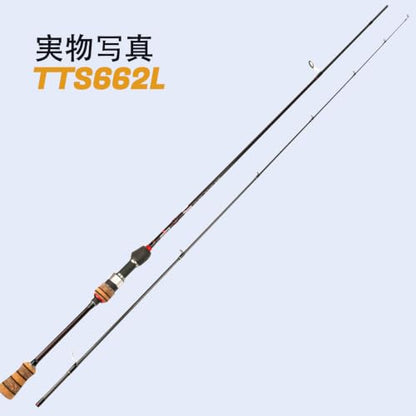 Teton 5'2"-6'6" BFS Fishing Rod Casting & Spinning, Ultra Light Rods, 40T Carbon Fiber Blank, Fuji Guides & Reel Seat, MF Fast Action, 2 Piece Travel Trout Lure Pole - size: Spin 6'6"-L-M Fast-TTS662L