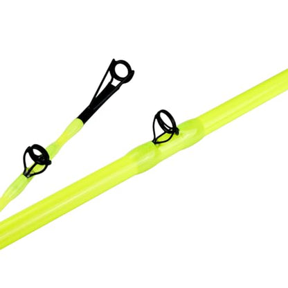 Monster Catfish Casting Rod, 7' MH Glow-in-Dark 1-Piece | Glow catfish rod with S-glass carbon blank, EVA grip, stainless guides, 10-50lb line and 1-10oz lures for night fishing - color: Yellow, size: ["Catfish Rod 7'-1pc-Medium Heavy"]