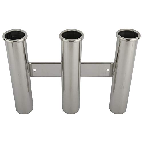 YaeMarine Fishing Rod Holder 316 Stainless Steel Fishing Rod Rack 3Tube/4Tube/5Tube/6Tube Mirror Finish for Marine Boat Yacht Camper - style: 3 Tube