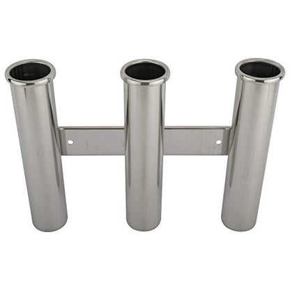 YaeMarine Fishing Rod Holder 316 Stainless Steel Fishing Rod Rack 3Tube/4Tube/5Tube/6Tube Mirror Finish for Marine Boat Yacht Camper - style: 3 Tube