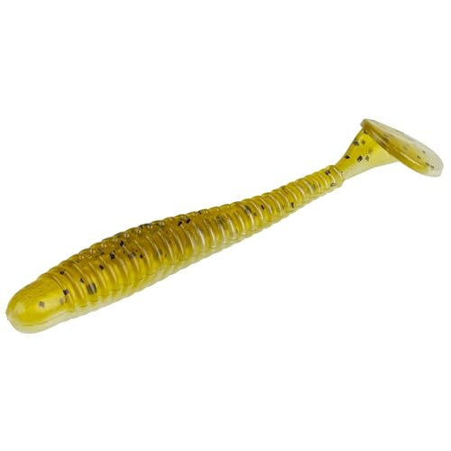 Strike King Rage Slim Swimmer Fishing Lure, Soft Plastic Swimbait, 4-Inches, 8-Pack - color: Green Pumpkin Pearl Belly