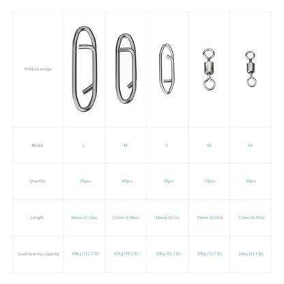 MOBOREST Fishing Swivels Snap Swivels Barrel Swivels with Snaps | coastlock snap, secure lock, 360° rotation, anti line twist, quick lure swap, 5 sizes, saltwater & freshwater fishing tackle