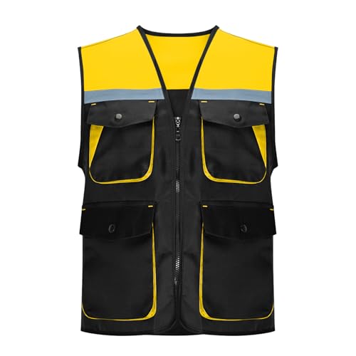 Breathable Fishing Vest for Adults and Youth Multi-Pockets Sleeveless Jacket Photography Travel Hiking Waistcoat - color: Black, size: X-Large