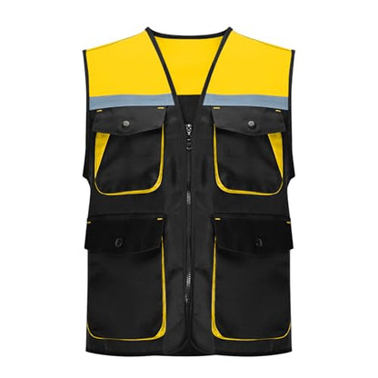 Breathable Fishing Vest for Adults and Youth Multi-Pockets Sleeveless Jacket Photography Travel Hiking Waistcoat - color: Black, size: X-Large