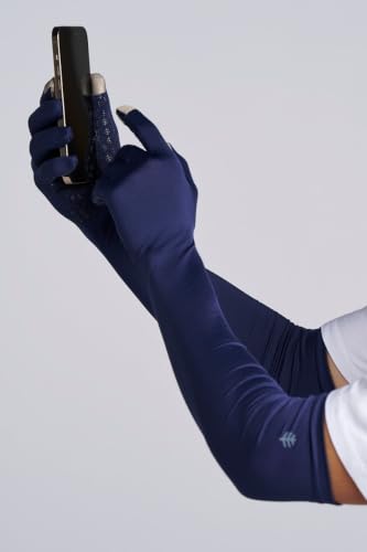 Coolibar Long Full Finger UV Sun Gloves - UPF 50+ Sun Protection - Culebra - color: Navy, size: Small