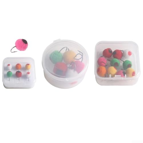 Steelhead Egg Fly, Brass Bead Head Wet Flies for Trout, Fast Sinking Artificial Lure with Synthetic Fiber, Hand-Tied Fishing Bait for Spring Summer Autumn(10 boxes of colors)