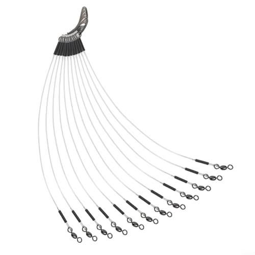 12pcs Fluorocarbon Fishing Leader Set for Saltwater Freshwater, 20LB-80LB, 6-24 Inches, Invisible Underwater, Abrasion-Resistant, Soft Strong Wire with Twists Snap - size: 18in-45lb