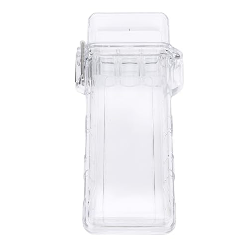 AYNEFY Boating Kayaking Clear ID Badge Box Water Proof Pocket Storage Box Transparent Airtight Lid Keychain Clear Storage Tube for Keys IDs Change Tissues Outdoor Adventures Office