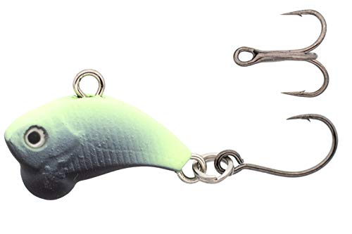 Z-Viber Micro - Ultra Light and Ice Fishing Lure - Mini Lipless Crankbait - 1/16oz Rattle Bait (0.6") - color: Black Hi-Viz (Glow)