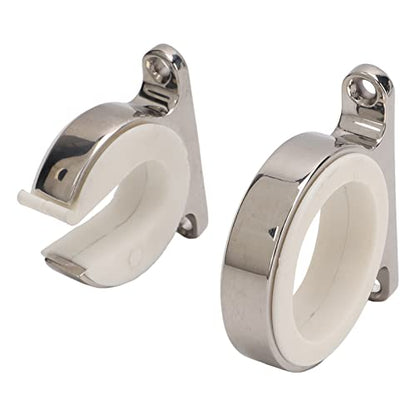 Fishing Rod Holder Bracket, 2PCS Stainless Steel Horizontal Wall Mounted Fishing Rod Rack Ceiling Storage Fishing Pole Holder for Garage/Cabin/Basement/Marine/Automobile/Truck/RV