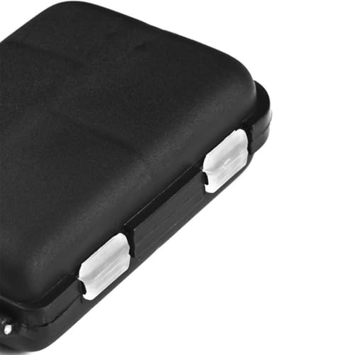 Mini Fishing Tackle Box, Small Fishing Accessories Storage, Double-Layer Lure Accessories Box, 9 Compartments (Black) - color: Black