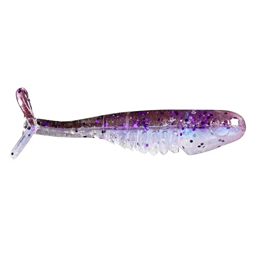 Bobby Garland Itty Bit Slab Huntr Natural Minnow Shape Ribbed Fishing Lure, 1 Inch, 1/4 Ounce - color: Purple Monkey