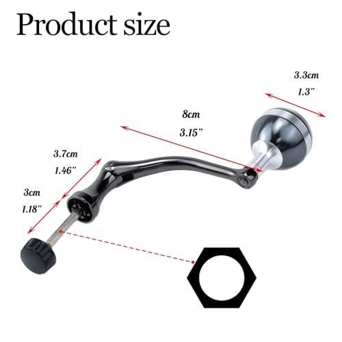 Crapyt Silver Fishing Reel Handle Knob Arm Grip Part Wheel Grasp Replacement Power Handle Spinning Crank Handle Rotary Knob Metal 1 PCS Tackle Wheel Ball Shake