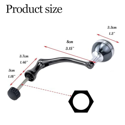 Crapyt Silver Fishing Reel Handle Knob Arm Grip Part Wheel Grasp Replacement Power Handle Spinning Crank Handle Rotary Knob Metal 1 PCS Tackle Wheel Ball Shake