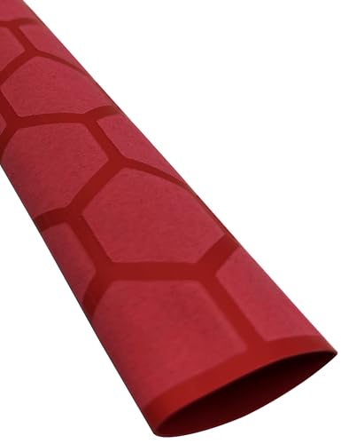 Accering Honeycomb Pattern Shrinking Heat Shrink Tubing Fishing Rod Skid-Resistant for Gym Equipment Grips (φ28mm, L5.25 ft, Red) - color: Red, size: φ28mm, L5.25ft
