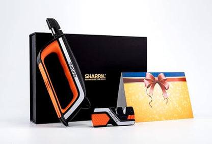 SHARPAL Pocket Knife Sharpener & Garden Tool Sharpener, Combo Gift Pack | Sharpens Straight & Serrated Knives, Lawn Mower Blade, Axe, Pruners, Shears & Scissors, Greeting Card - style: Combo Gift Pack
