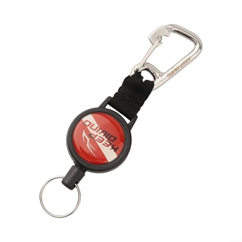 Scuba for retractor Clip, Retractable Diving Gear Tethers Stainless Steel Key Ring For BCD Hook Anti-lost Rope Key Chain For Freediving, Spearfishing