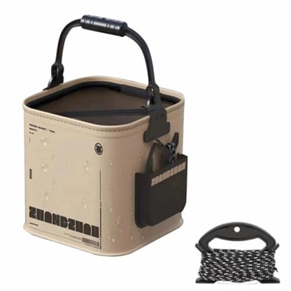 Collapsible Fishing Bucket – Portable EVA Bait Container with Rope & Net for Outdoor Fish ing & & Shrimp, Camping and Hiking(3.7 Gallon/14L) - size: 3.7 Gallon/14L