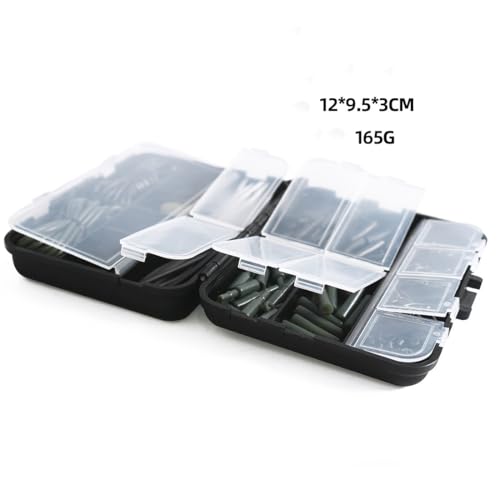 178-Piece Carp Fishing Tackle Kit with Storage Box, Includes Carp Hooks, Anti Tangle Sleeves, Hook Stop Beads, Rolling Swivels & Assorted Terminal Fishing Accessories