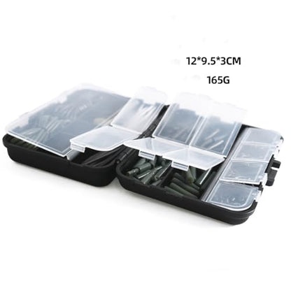 178-Piece Carp Fishing Tackle Kit with Storage Box, Includes Carp Hooks, Anti Tangle Sleeves, Hook Stop Beads, Rolling Swivels & Assorted Terminal Fishing Accessories