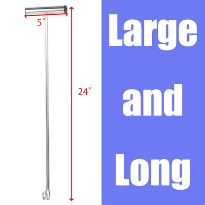 Stainless Steel Fishing Hook Remover，Dehooker Tool,Push/Pull Hook Remover，Anti-Lost Saltwater Dehooker Tool Shark Hook Remover - size: 24"
