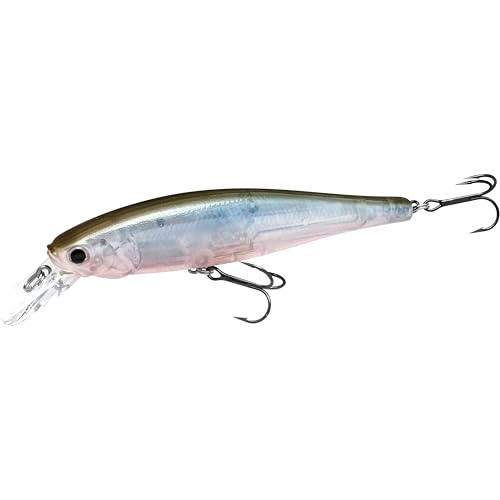 LUCKY CRAFT Pointer 100SP, Jerkbait Side by Side Action Tournament Winning Perfect Wobbling Freshwater Lake Bass Fishing Champion Bait - color: 291 Aurora Ghost Wakasagi