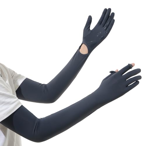 Full Finger UV Protection Gloves Driving Gloves Women, Breathable Touchscreen UPF Glove Sun Protection Glove - color: Black-b, size: One Size