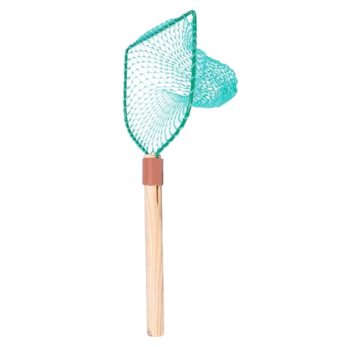 GALPADA Portable Fishing Net with Wood Handle 30Cm Large Mesh Landing Net for Freshwater Fish Catching Suitable for Recreational and Household Use