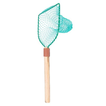 GALPADA Portable Fishing Net with Wood Handle 30Cm Large Mesh Landing Net for Freshwater Fish Catching Suitable for Recreational and Household Use