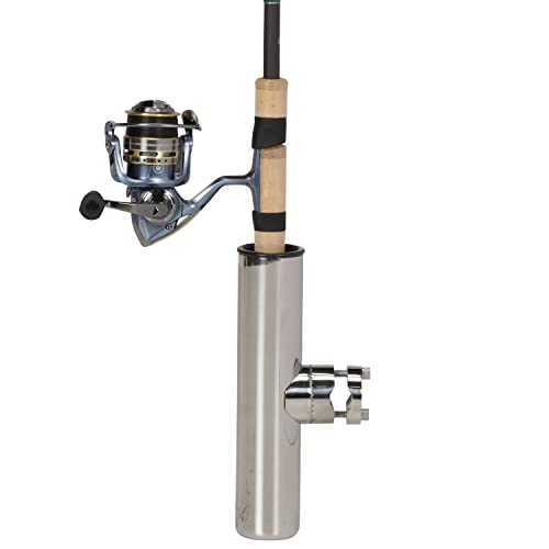 Attwood 66970-7 Stainless Steel Clamp-On Rod Holder, for Rail 7/8-Inch to 1-Inch Dia., 9 Inches Long, 1 3/4-Inch Inside Diameter