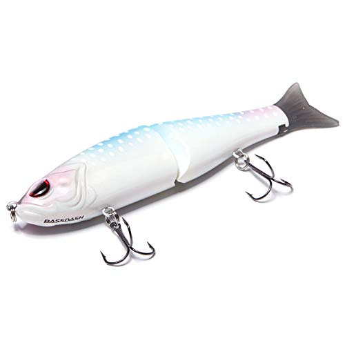 Bassdash SwimShad Glide Baits Jointed Swimbait Bass Pike Salmon Trout Muskie Fishing Lure - color: Scales, size: 7in/2.2oz