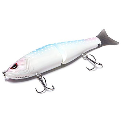 Bassdash SwimShad Glide Baits Jointed Swimbait Bass Pike Salmon Trout Muskie Fishing Lure - color: Scales, size: 7in/2.2oz