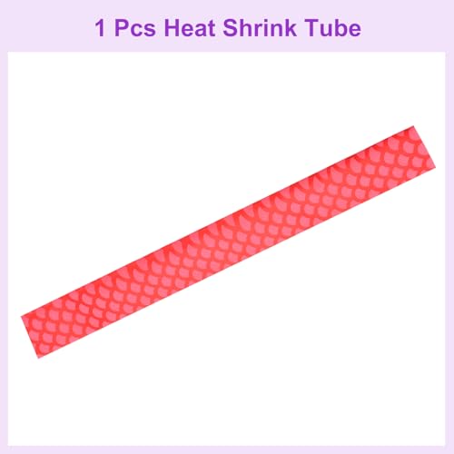 DMiotech Heat Shrink Sleeve Wrap Tubing x Tube Tubing for Fishing Rod Grips and Other Grips, Non Slip - Insulation - Waterproof 40'' Lengths, Dia 25mm Red Scales - color: Red Scales, size: Dia 25mm
